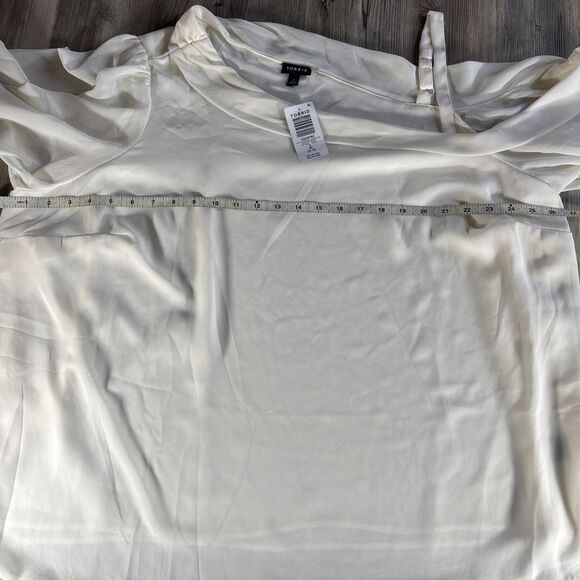 NWT Torrid One Shoulder Chiffon Asymmetrical Blouse Whisper White Size 3 - Picture 7 of 9